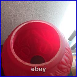 Huge Iris Red Art Glass Victorian Lamp parts