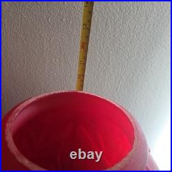 Huge Iris Red Art Glass Victorian Lamp parts