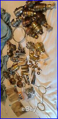 Huge Lot Of Vintage Antique Aladdin Oil Lamp Burners, Parts, Models B, C, 12, 23