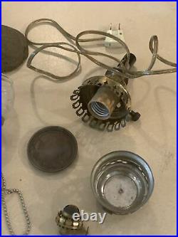 Huge Lot Of Vintage Antique Oil Lamp Parts Burner Aladdin Coleman Pump Globe Han