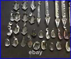 Huge Vintage Lot Approx 900+ Crystals Chandelier Lamp Prism Replacement Parts