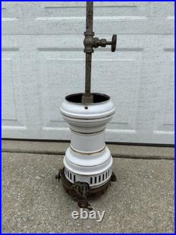Humphrey Inverted ARC Hanging Gas Lamp Porcelain/Enamel, Untested Parts/Repair