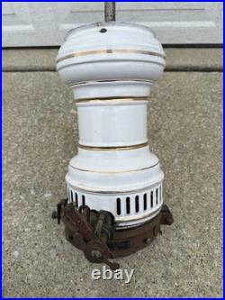 Humphrey Inverted ARC Hanging Gas Lamp Porcelain/Enamel, Untested Parts/Repair