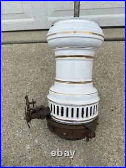 Humphrey Inverted ARC Hanging Gas Lamp Porcelain/Enamel, Untested Parts/Repair