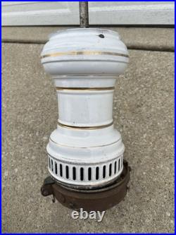 Humphrey Inverted ARC Hanging Gas Lamp Porcelain/Enamel, Untested Parts/Repair