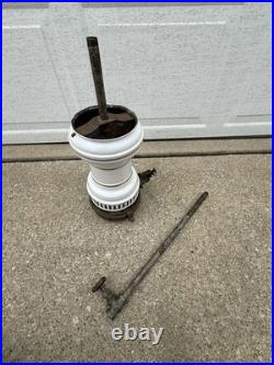 Humphrey Inverted ARC Hanging Gas Lamp Porcelain/Enamel, Untested Parts/Repair