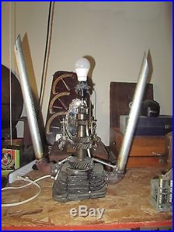 Industrial Desk Lamp Engine Machine Gear Steampunk Rat Rod Vintage Parts Light
