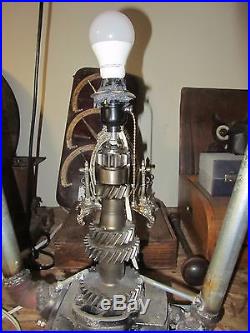 Industrial Desk Lamp Engine Machine Gear Steampunk Rat Rod Vintage Parts Light