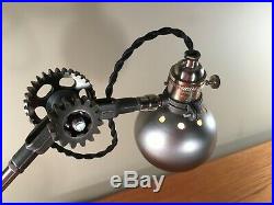 Industrial Desk Lamp Machine Gear Task Light Steampunk Rat Rod Vintage parts