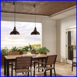 Industrial Plug in Pulley Pendant Light with 19.5ft Cord On/Off Switch, Vinta