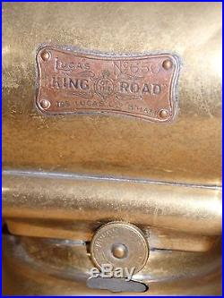 Jos Lucas Ltd Birmingham, King of the Road 656, Vintage Brass Car Oil Lamp