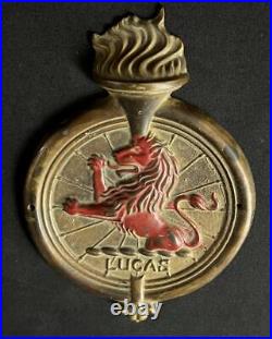 Joseph Lucas Lion & Torch Flambear Vintage Brass Badge Emblem Insignia