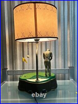 King America Vintage Golf Lamp For Birdie Very Rare Tested Works Excellent