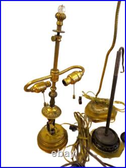 LAMP Bases ANTIQUE Brass/Bronze And Parts LOT EDWARD FARMER/YAMANAKA