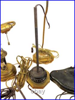LAMP Bases ANTIQUE Brass/Bronze And Parts LOT EDWARD FARMER/YAMANAKA