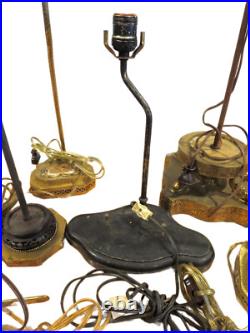 LAMP Bases ANTIQUE Brass/Bronze And Parts LOT EDWARD FARMER/YAMANAKA