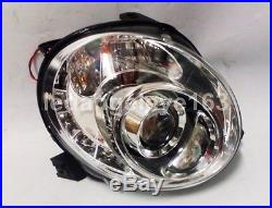 LED Front Lamps For Fiat 500 LED Headlights 2007 to 2014 Year Silver housing SN