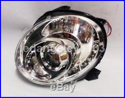 LED Front Lamps For Fiat 500 LED Headlights 2007 to 2014 Year Silver housing SN