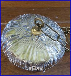 LG Canopy ceiling cap part Brass Vintage cut Crystal GLASS lamp chandelier chain