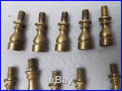 LOT OF 55+ ANTIQUE/VINTAGE LAMP FINIALS SOLID BRASS CAST IRON & Extensions