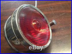LQQK! Vintage emerGENCY LAMP light red glass LENS Fire Truck AnTiQuE w SWITCH