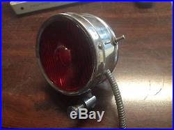 LQQK! Vintage emerGENCY LAMP light red glass LENS Fire Truck AnTiQuE w SWITCH