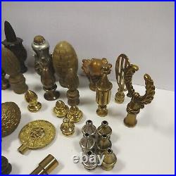 Lamp Finials Parts Vintage Glass Ceramic Brass Lucite Cast Metal 50+ pcs
