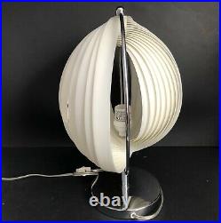 Lamp Mod Optic Sphere Folding Slat Shade Chrome 16 Vtg Post Modern Parts Repair