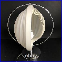 Lamp Mod Optic Sphere Folding Slat Shade Chrome 16 Vtg Post Modern Parts Repair