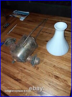 Lamp Shade Lot Antique Angle Lamp Burners ANGLE MFG CO NY Oil Lamp Parts Lot