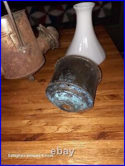 Lamp Shade Lot Antique Angle Lamp Burners ANGLE MFG CO NY Oil Lamp Parts Lot