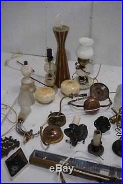 Lamps Sockets Sconces Shades HUGE LOT Antique Vintage Lighting Parts