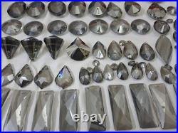 Large 60 Mixed Lot Smoky K9 Crystal Chandelier Prisms 1.5-4 Drops Lamp Parts