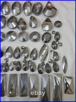 Large 60 Mixed Lot Smoky K9 Crystal Chandelier Prisms 1.5-4 Drops Lamp Parts