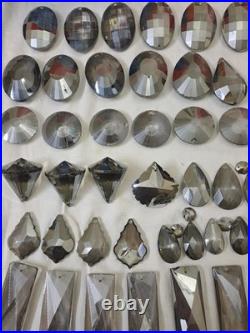 Large 60 Mixed Lot Smoky K9 Crystal Chandelier Prisms 1.5-4 Drops Lamp Parts