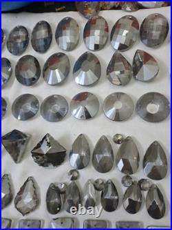 Large 60 Mixed Lot Smoky K9 Crystal Chandelier Prisms 1.5-4 Drops Lamp Parts