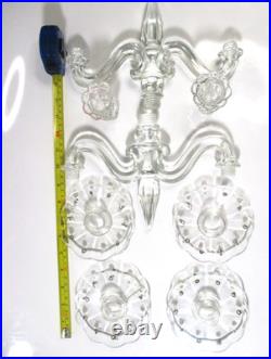 Large Lot Antique Glass Chandelier Parts Arms Bobeches Candle Cups Restoration
