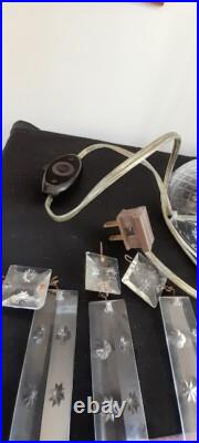 Large Vintage Crystal Prism Candlelight Bulb Electric Table Lamp with Extra Parts