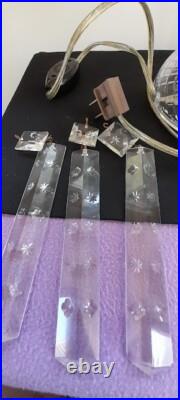 Large Vintage Crystal Prism Candlelight Bulb Electric Table Lamp with Extra Parts
