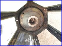 Large pair of classic vintage outdoor brass lanterns for parts or restoration