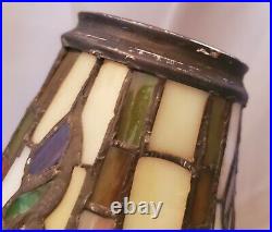 Leaded Glass Shade Lamp parts 2-3/4 fitter VTG torchiere pendant hanging used