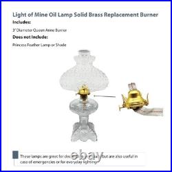 Light of Mine Queen Anne Solid Brass Replacement Burner for Antique Hurrica