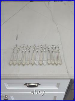 Lot 13 Cut Clear Crystal Prisms Chandelier Lustre Lamp Parts Spears Vtg