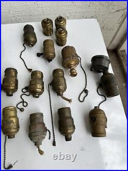 Lot 26 Antique Sockets GE Bryant Roberts Hubbell lamp Parts Restore Repair 1H