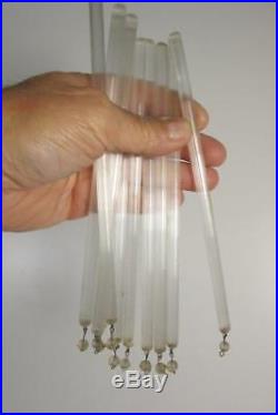 Lot 40 Antique Vintage Prism Crystal Tube Rod Glass Chandelier Lamp Parts 8.5