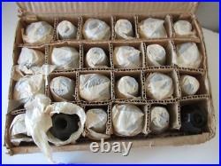 Lot 6 Vintage Faceted Gray Smokey Glass Table Lamp Spacer Parts Oblong XL 2.5