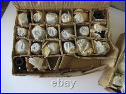 Lot 6 Vintage Faceted Gray Smokey Glass Table Lamp Spacer Parts Oblong XL 2.5