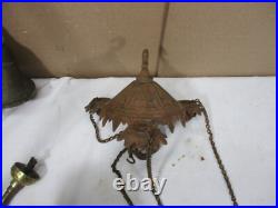 Lot Antique Ceiling Light Lamp Chandelier Gas & Electric Brass Cast Iron Parts
