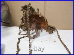 Lot Antique Ceiling Light Lamp Chandelier Gas & Electric Brass Cast Iron Parts