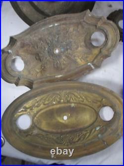 Lot Antique Ceiling Light Lamp Chandelier Gas & Electric Brass Cast Iron Parts